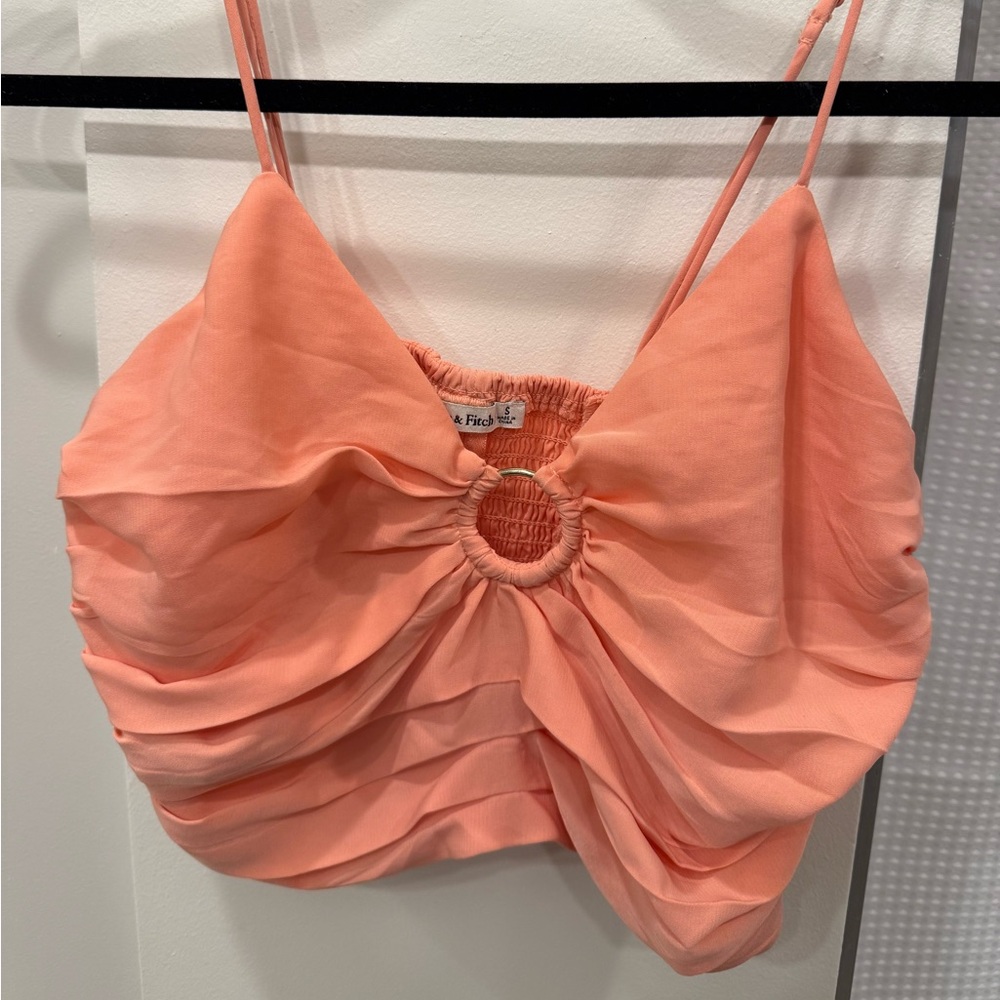Abercrombie & Fitch Coral Ruched Camisole
